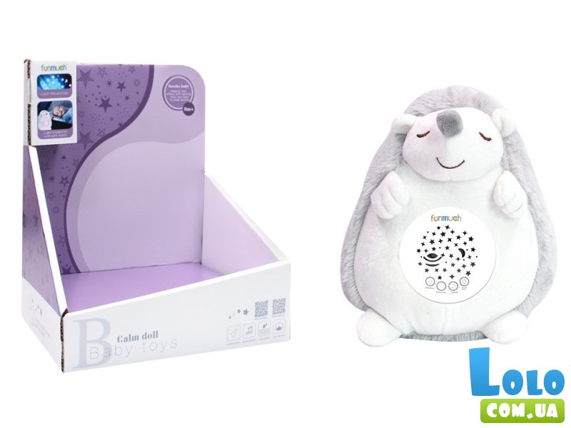 Мягкая интерактивная игрушка-ночник с проектором Ёжик, Funmuch