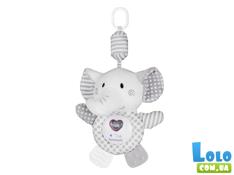 Игрушка музыкальная Подвеска Слоненок со световыми эффектами, Funmuch
