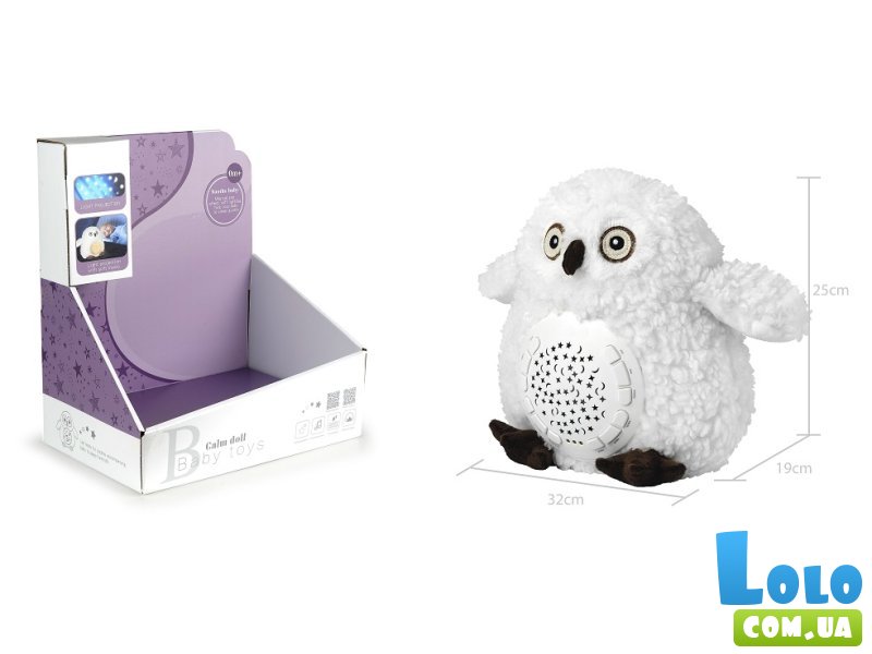 Мягкая интерактивная игрушка-ночник с проектором Сова, Funmuch