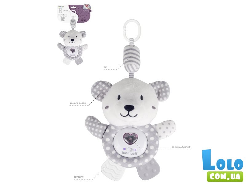 Подвеска музыкальная Медвежонок со световыми эффектами, Funmuch