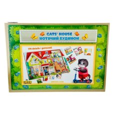 Деревянный пазл-вкладыш Кошачий дом, Ubee