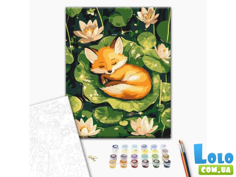 Картина по номерам Спящий лисенок, Brushme (30х40 см)