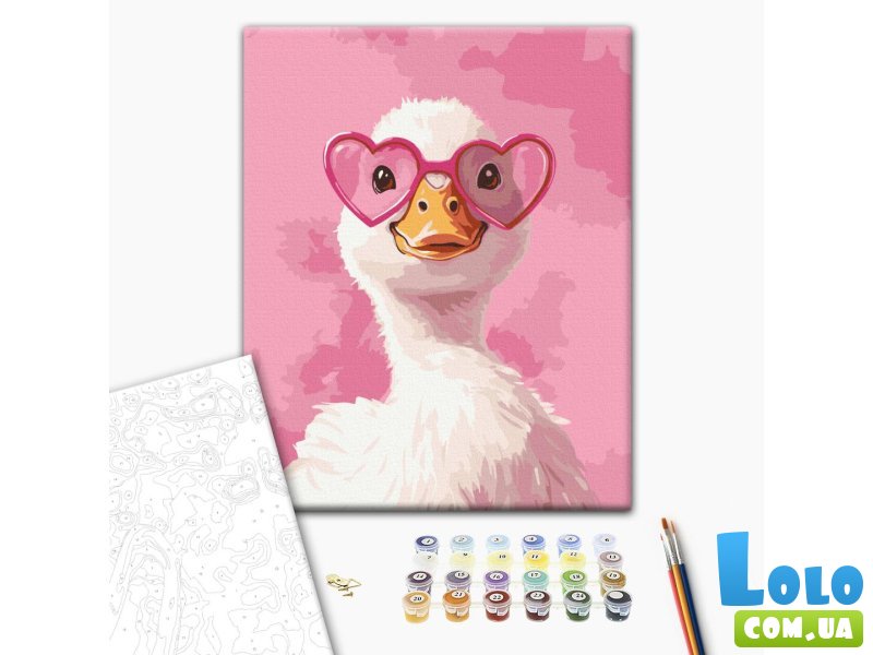Картина по номерам Уточка в розовых очках, Brushme (30х40 см)