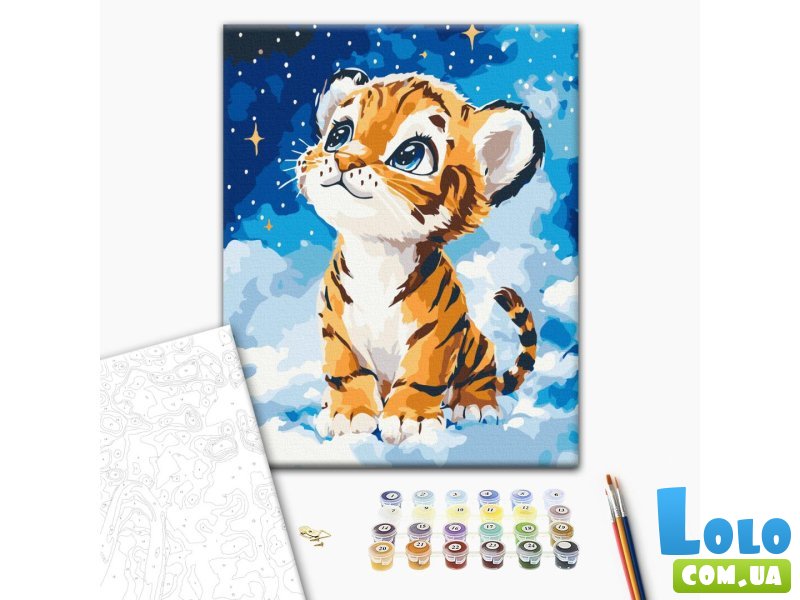 Картина по номерам Мечтательный тигренок, Brushme (30х40 см)
