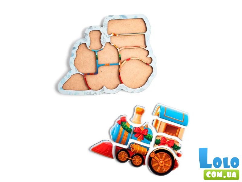 Деревянный пазл-вкладыш Паровоз, UBEE