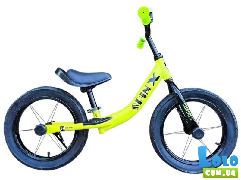 Беговел стальной, Corso Spin-X (желтый)