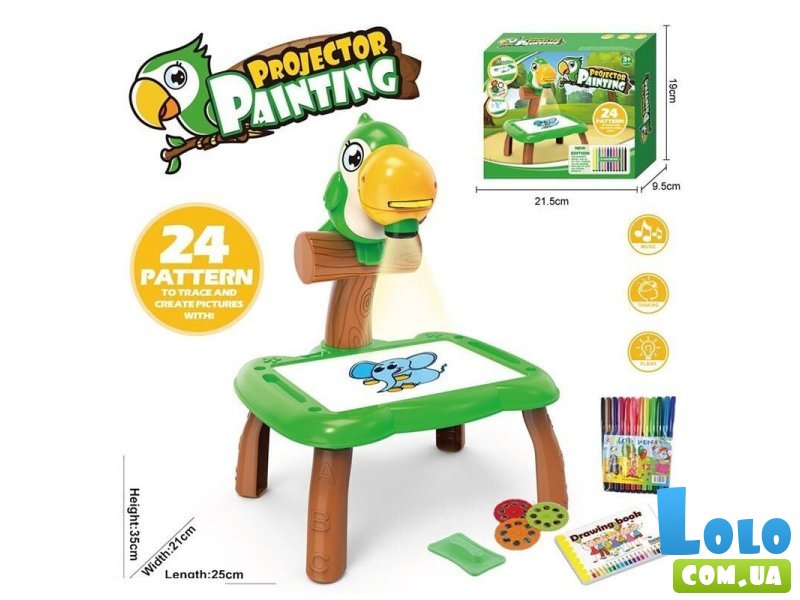 Столик с проектором для рисования Попугай