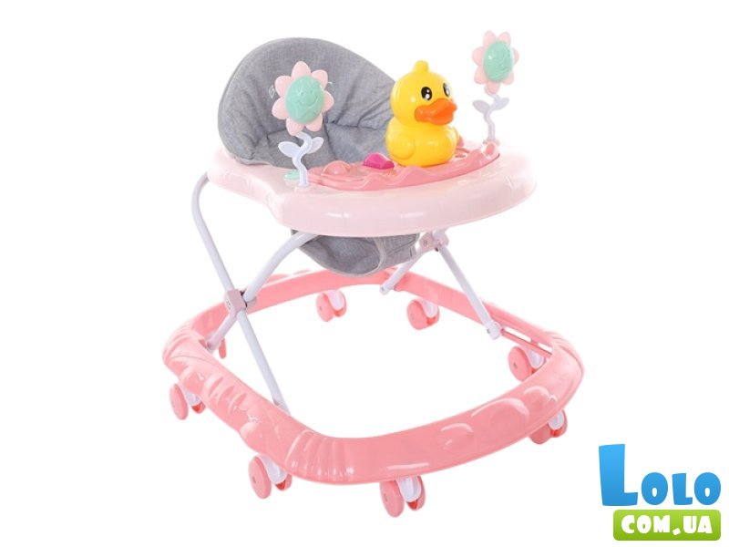 Музыкальные ходунки с погремушками (розовый)