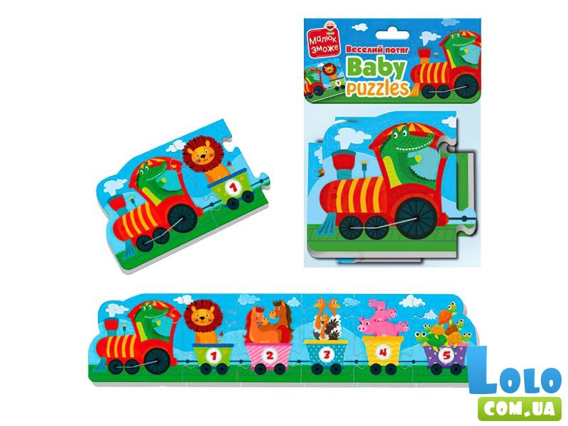 Мягкие беби пазлы Веселый поезд, Vladi Toys
