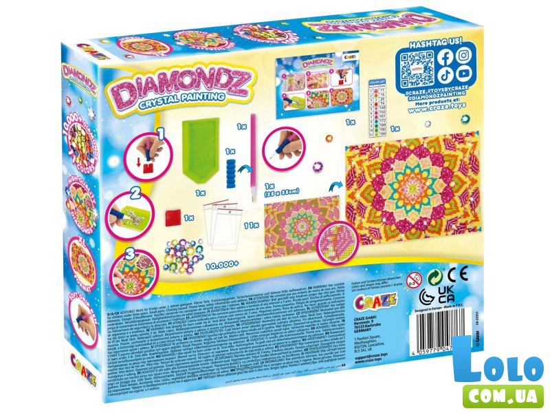Набор для создания картины Мандала со стразами, Craze