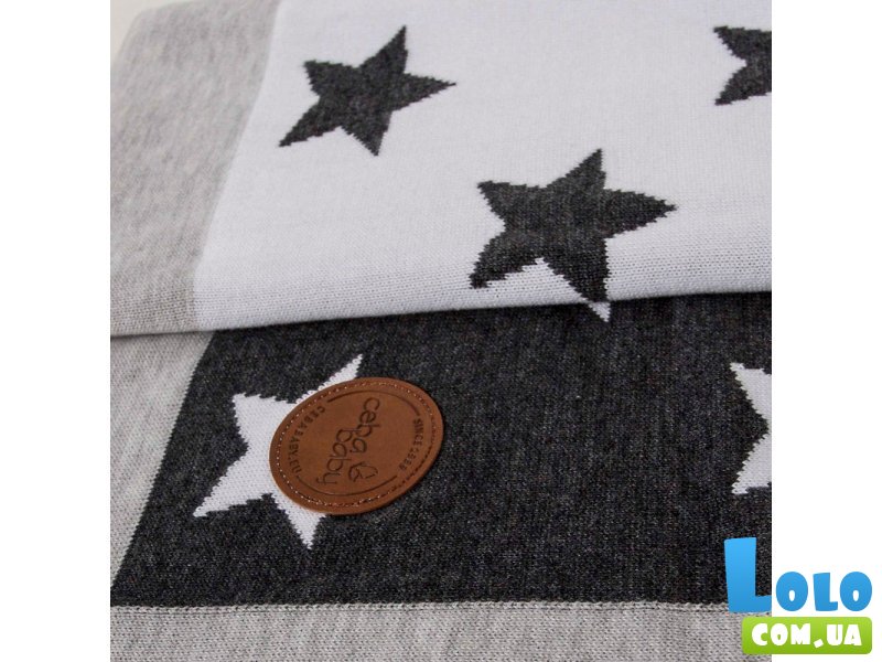 Вязаный плед Stars, Ceba Baby (grey)