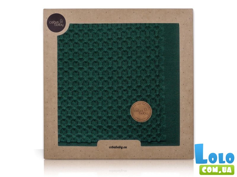 Хлопковый вязаный плед Waves, Ceba Baby (emerald)