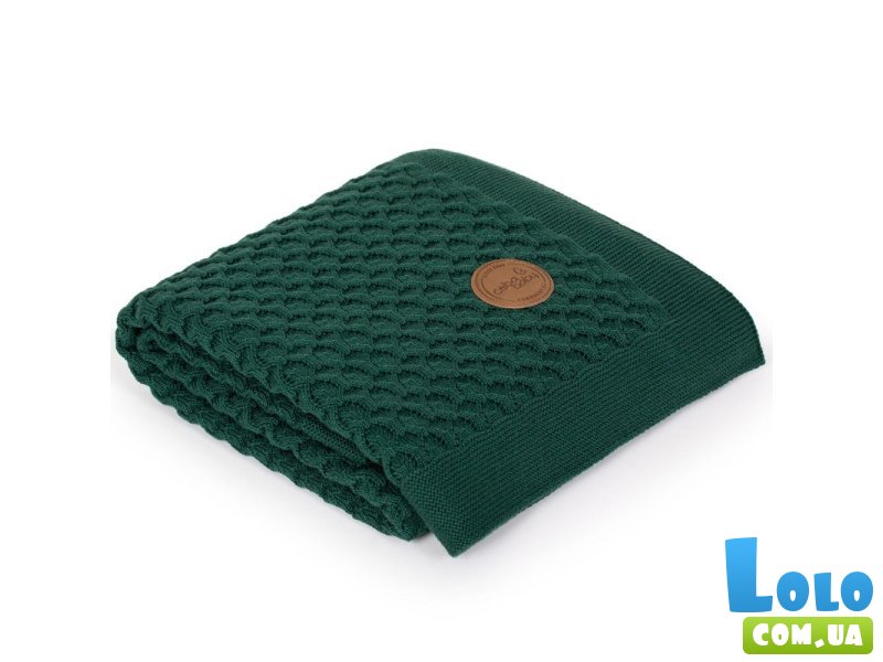 Хлопковый вязаный плед Waves, Ceba Baby (emerald)