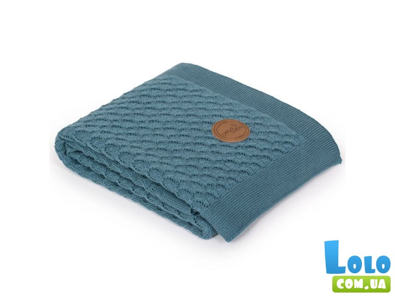 Хлопковый плед вязаный Waves, Ceba Baby (malibu)