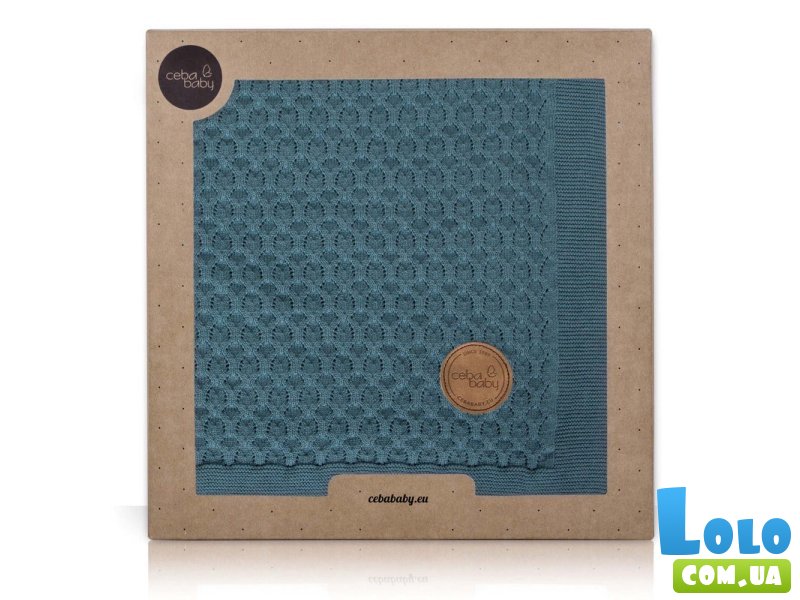 Хлопковый плед вязаный Waves, Ceba Baby (malibu)