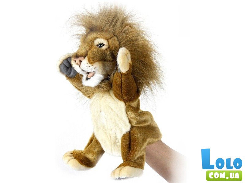 Мягкая игрушка на руку Лев, Hansa, 28 см