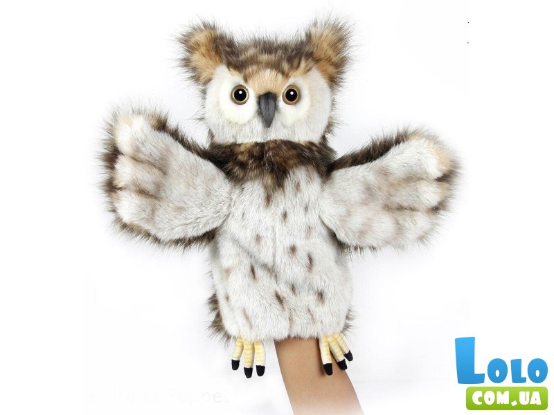Мягкая игрушка на руку Сова, Hansa, 34 см