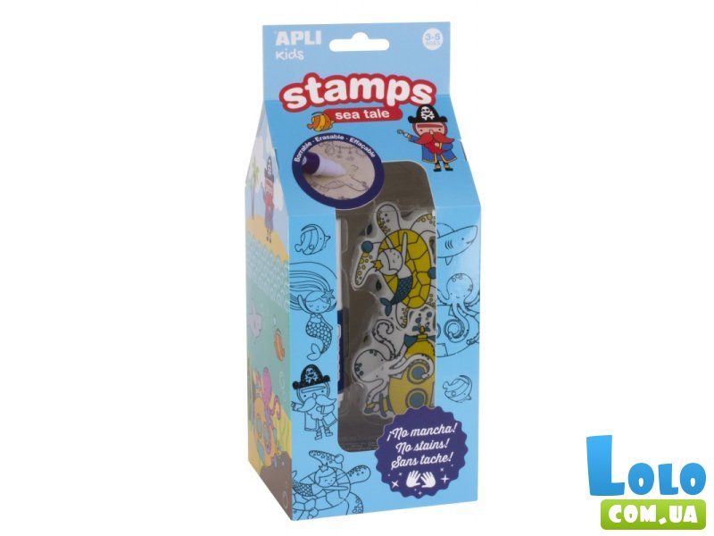 Набор детских печатей штампов Море, Apli Kids