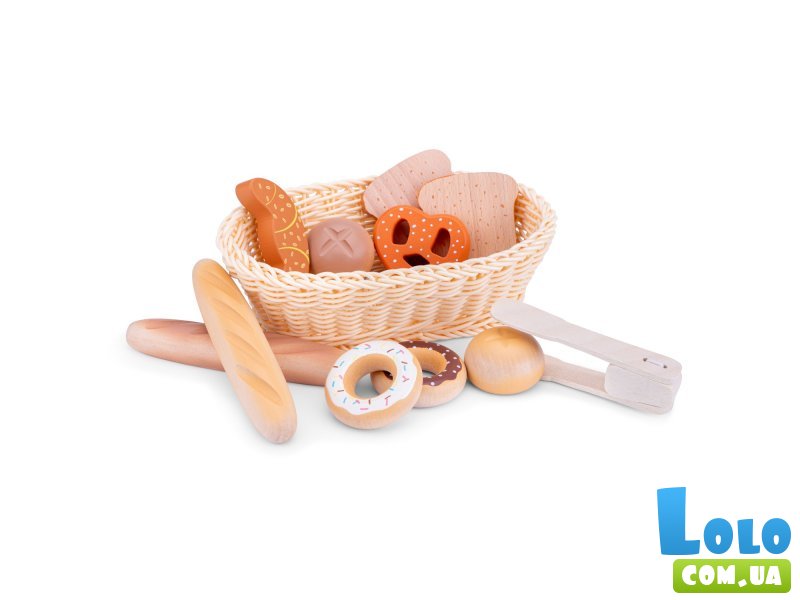Игровой деревянный набор Корзина с хлебом, New Classic Toys