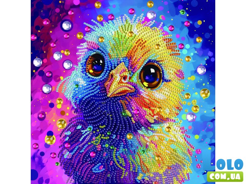 Алмазная мозаика Цветной птенец, Brushme (25х25 см)