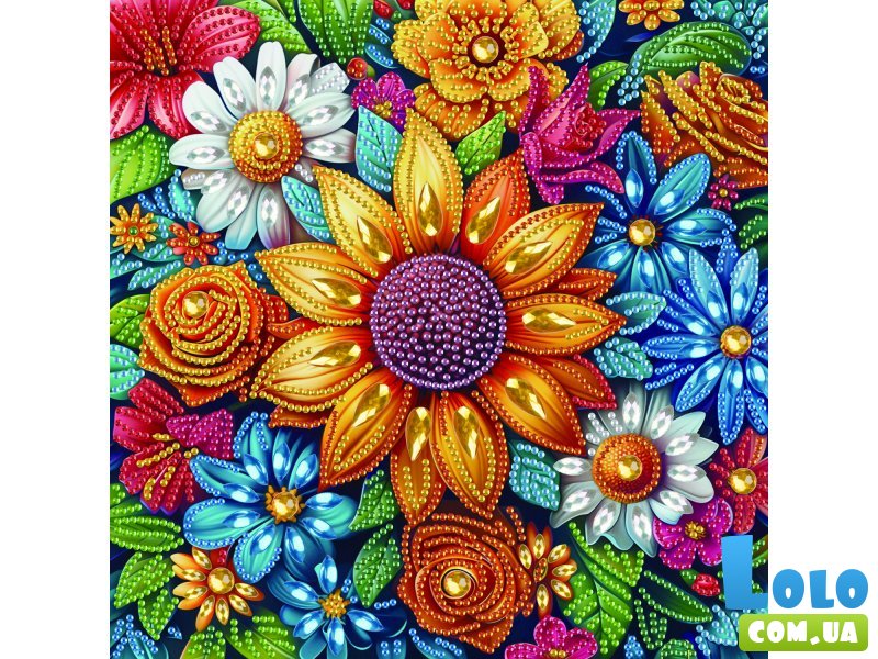 Алмазная мозаика Цветы, Brushme (25х25 см)