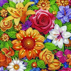 Алмазная мозаика Цветочная нежность, Brushme (25х25 см)