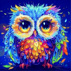 Алмазная мозаика Цветная сова, Brushme (25х25 см)