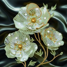 Алмазная мозаика Белые цветы, Brushme (25х25 см)