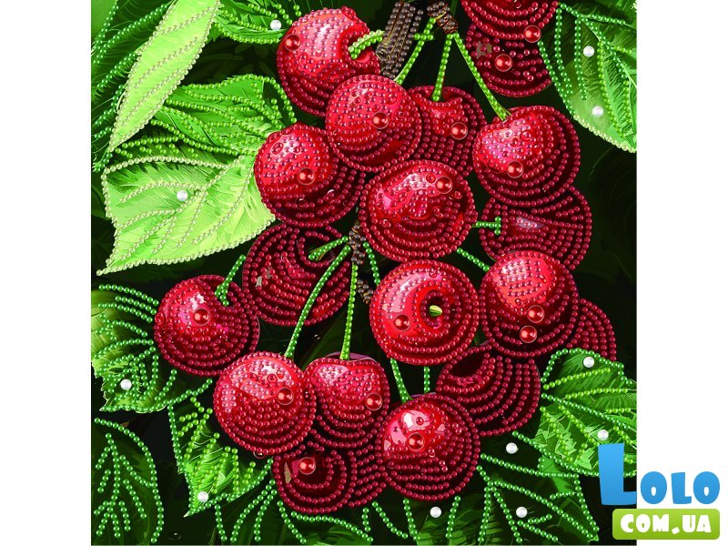 Алмазная мозаика Сочная вишня, Brushme (25х25 см)