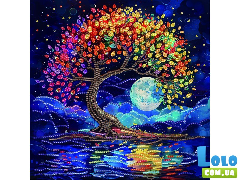 Алмазная мозаика Красочное дерево, Brushme (25х25 см)