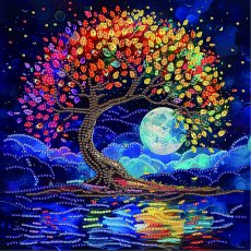 Алмазная мозаика Красочное дерево, Brushme (25х25 см)