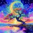 Алмазная мозаика Дерево в лунном сиянии, Brushme (25х25 см)