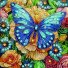 Алмазная мозаика Синяя бабочка, Brushme (25х25 см)