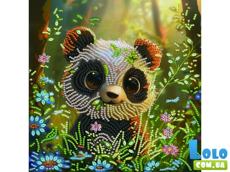 Алмазная мозаика Милая панда, Brushme (25х25 см)
