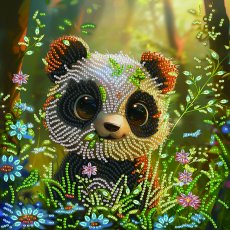 Алмазная мозаика Милая панда, Brushme (25х25 см)