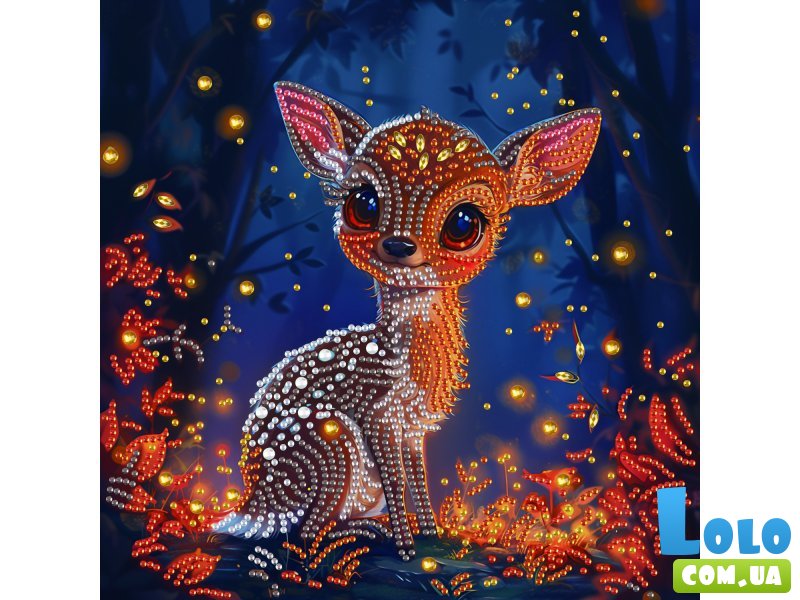 Алмазная мозаика Маленький олененок, Brushme (25х25 см)