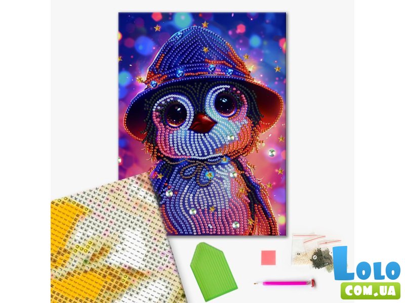 Алмазная мозаика Милый пингвин, Brushme (25х25 см)