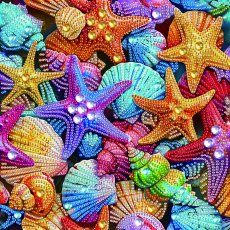 Алмазная мозаика Цветные морские звезды, Brushme (25х25 см)
