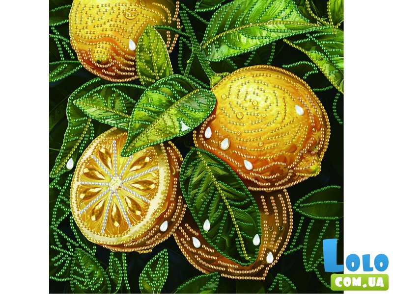 Алмазная мозаика Желтые лимоны, Brushme (25х25 см)