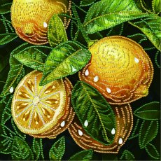 Алмазная мозаика Желтые лимоны, Brushme (25х25 см)