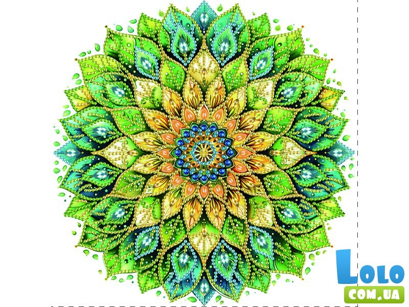 Алмазная мозаика Сине-зеленый цветок, Brushme (25х25 см)