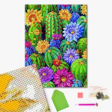 Алмазная мозаика Цветущие кактусы, Brushme (25х25 см)
