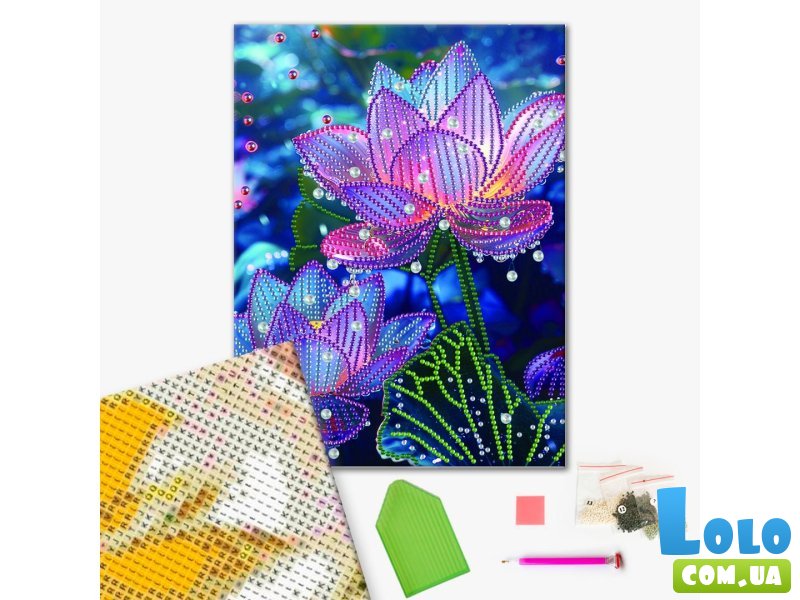Алмазная мозаика Лотосы, Brushme (25х25 см)