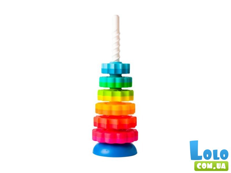 Винтовая тактильная пирамидка Spin Again, Fat Brain Toys