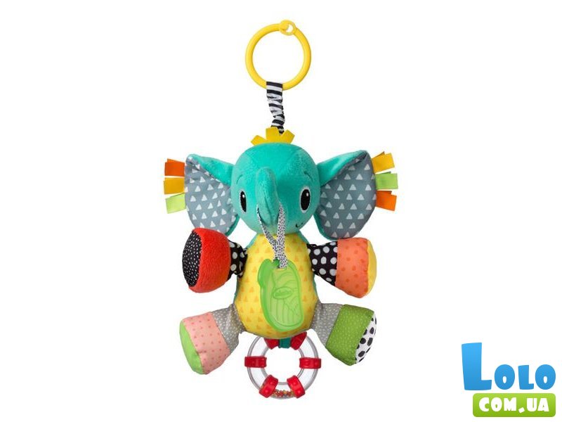 Мягкая игрушка-подвеска Слоненок с прорезывателем, Infantino