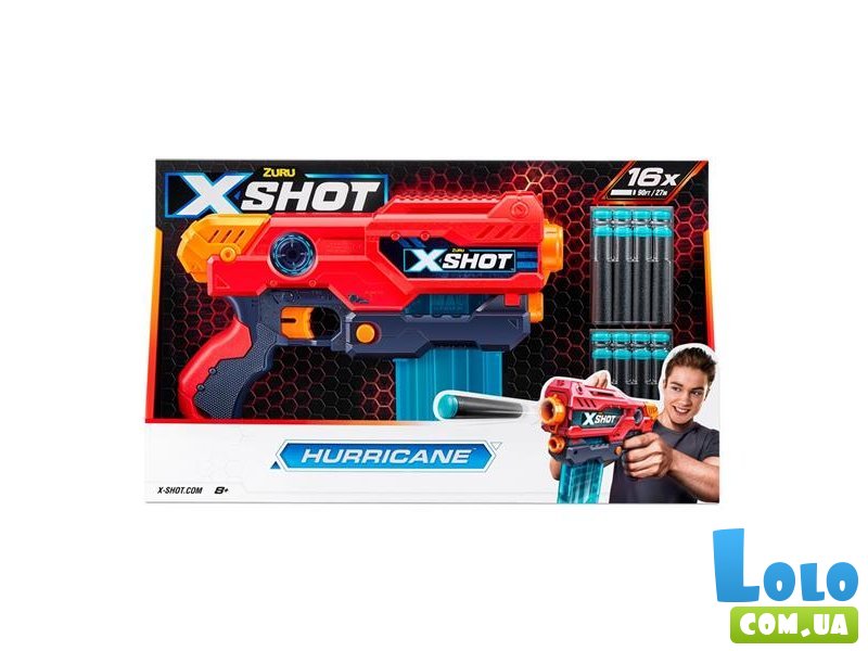 Скорострельный бластер X-Shot Red Excel Hurricane, Zuru