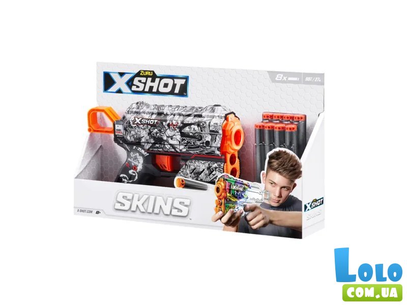 Скорострельный бластер X-Shot Skins Flux Illustrate, Zuru