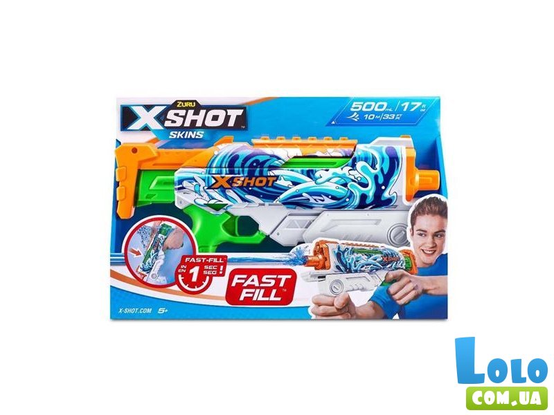 Водяной бластер X-Shot Fast Fill Skins Hyperload Waves, Zuru