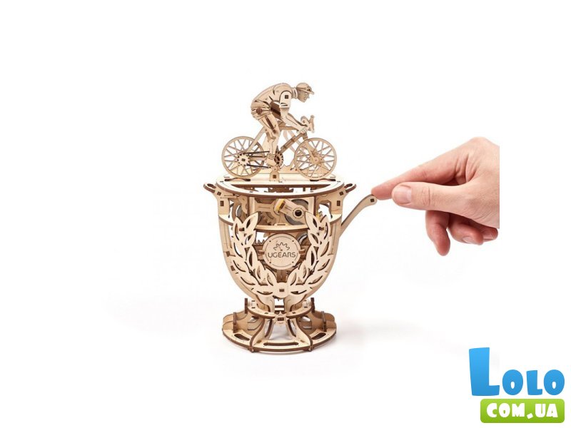 Деревянный механический конструктор Автоматон Велосипедист, Ugears (70148), 189 дет.
