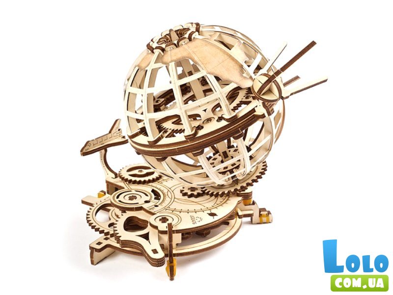 Деревянный механический конструктор Глобус, Ugears (70128), 184 дет.